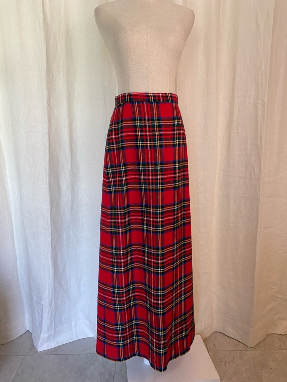 Vintage Red Tartan Plaid Skirt